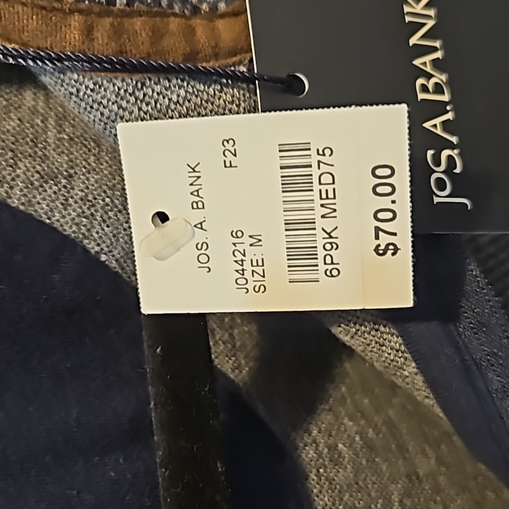 NWT Men's Jos A Bank Tailored Fit Zip Neck Pullover‎ - Picture 3 of 3
